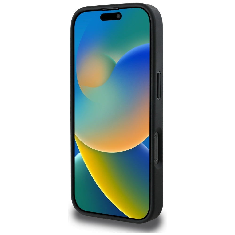 Suojakotelo Apple iPhone 16 Prolle, Guess, 4G Grained Roses Big Logo, Musta