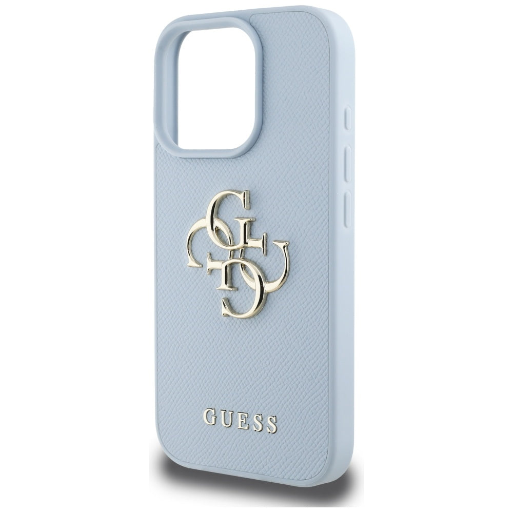 Suojakotelo Apple iPhone 16 Prolle, Guess, Grained Big 4G Logo Small Classic Logo, Sininen