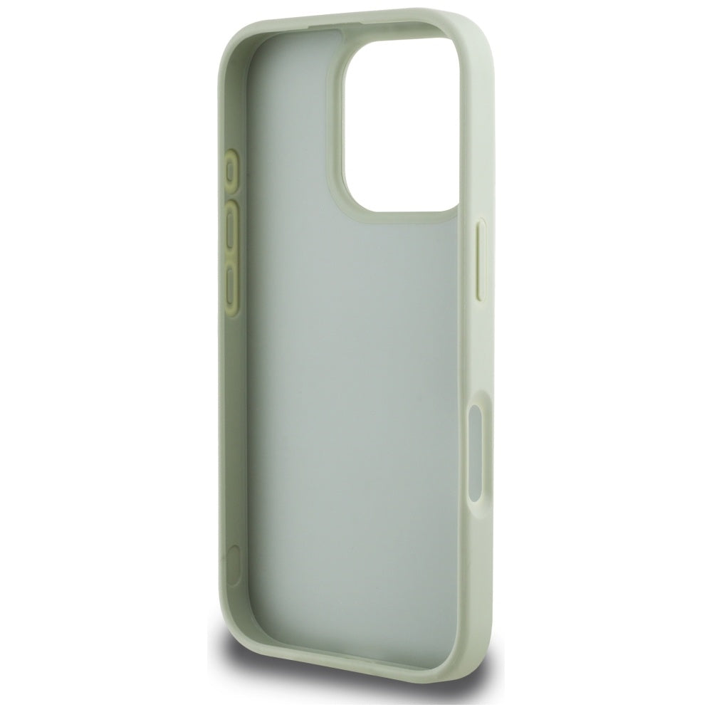 Kotelo Apple iPhone 16 Prolle, Guess, Grained Big 4G Logo Small Classic Logo, Vihreä.