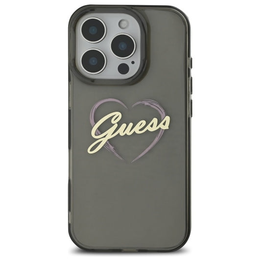 Kotelo Apple iPhone 16 Prolle, Guess, IML Heart, Musta