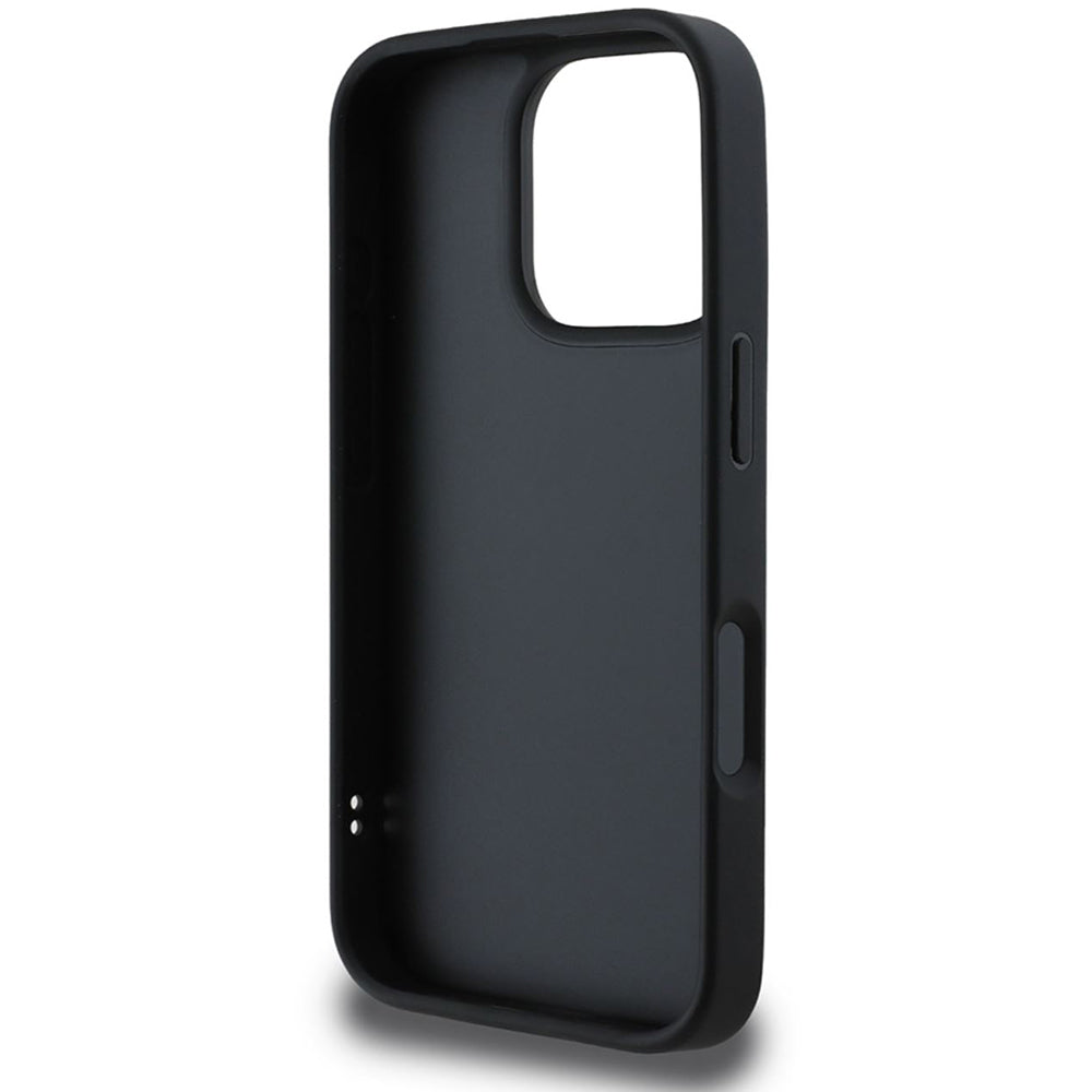 Kotelo Apple iPhone 16 Prolle, Guess, Quilted Metal Logo, Musta