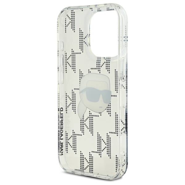 Kotelo Apple iPhone 16 Prolle, Karl Lagerfeld, IML Luxury Electroplated Karl's Head, Läpinäkyvä