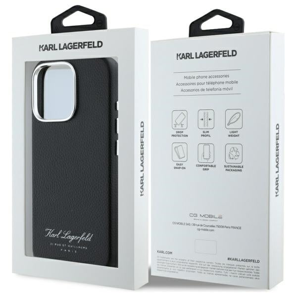 Kotelo Apple iPhone 16 Prolle, Karl Lagerfeld, RSG, Musta