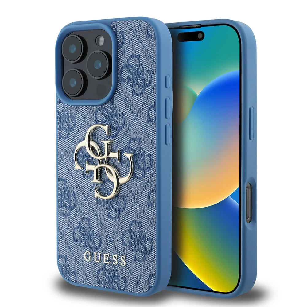 Kotelo Apple iPhone 16 Pro Maxille, Guess, 4G Big Logo, Sininen