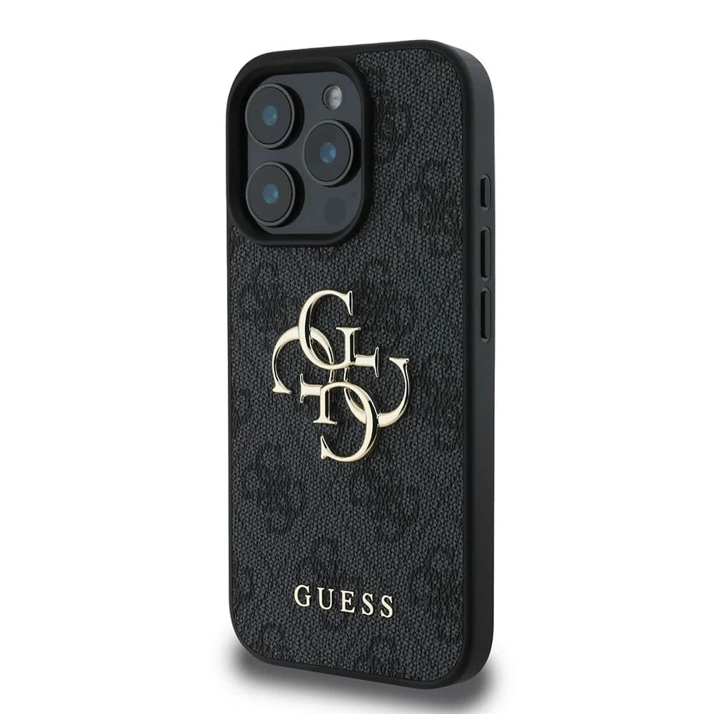 Case for Apple iPhone 16 Pro Max, Guess, 4G Big Logo, Black