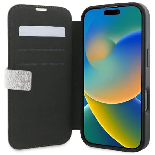 Kotelo Apple iPhone 16 Pro Maxille, Guess, 4G Book, Pinkki