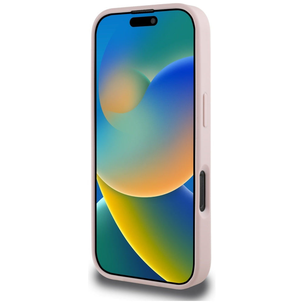 Suojakotelo Apple iPhone 16 Pro Max, Guess, 4G Grained Roses Big Logo, Pinkki
