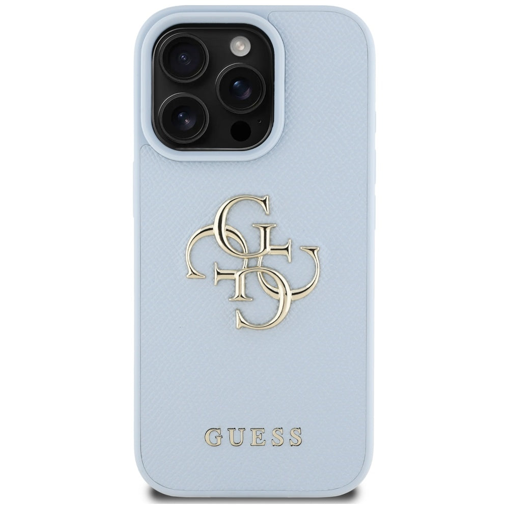 Kotelo Apple iPhone 16 Pro Max:lle, Guess, Grained Big 4G Logo Small Classic Logo, Sininen
