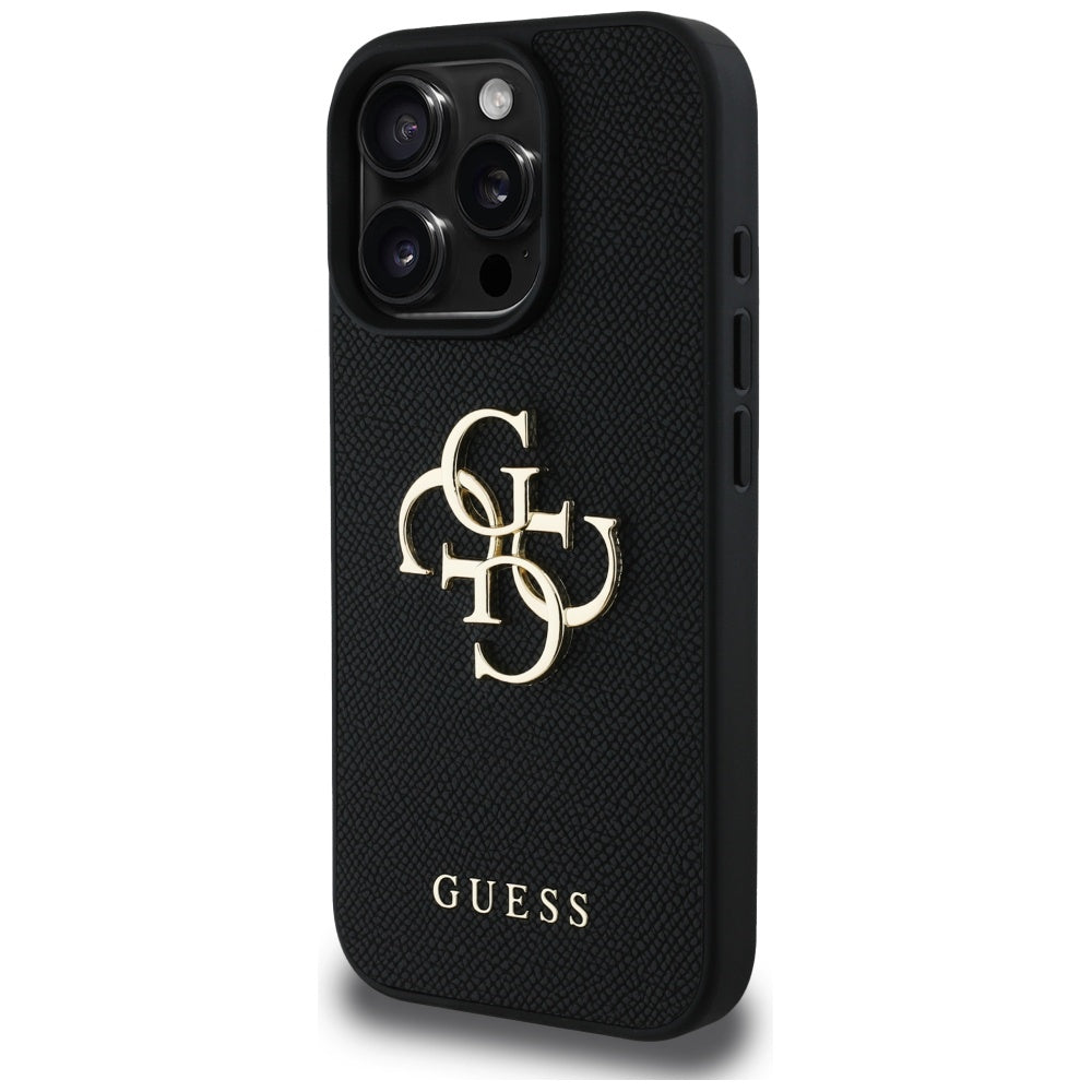 Kotelo Apple iPhone 16 Pro Max:lle, Guess, Grained Big 4G Logo Small Classic Logo, Musta