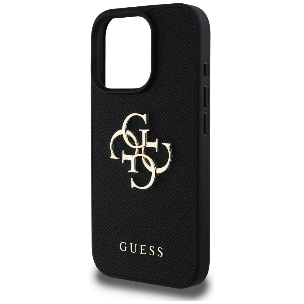 Kotelo Apple iPhone 16 Pro Max:lle, Guess, Grained Big 4G Logo Small Classic Logo, Musta