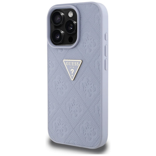 Suojakotelo Apple iPhone 16 Pro Maxille, Guess, Hot Stamp 4G Pattern Triangle Logo, Vaaleanvioletti.