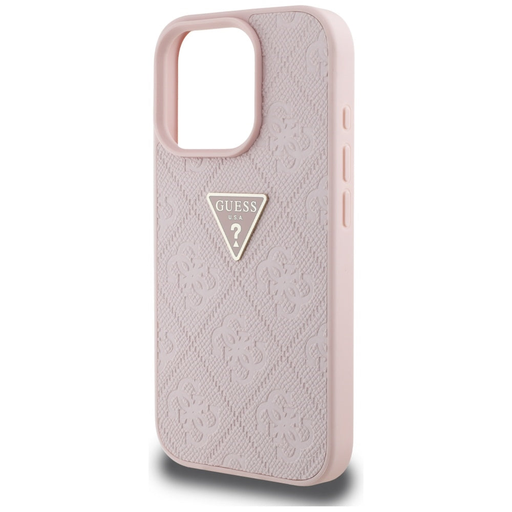 Suojakotelo Apple iPhone 16 Pro Maxille, Guess, Hot Stamp 4G Pattern Triangle Logo, Pinkki
