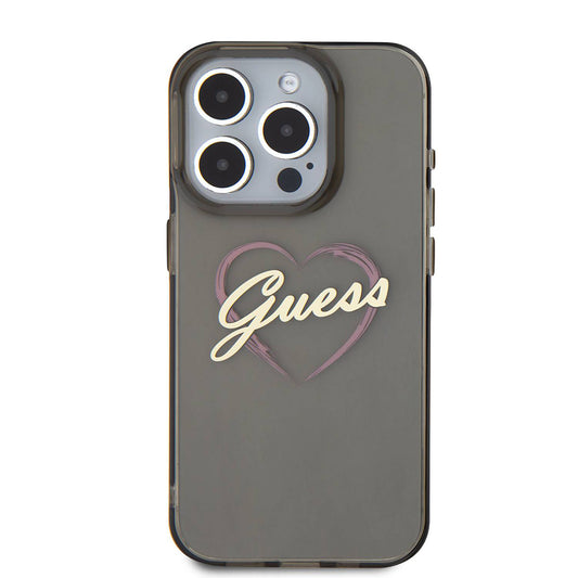 Suojakotelo Apple iPhone 16 Pro Max, Guess, IML Heart, Musta