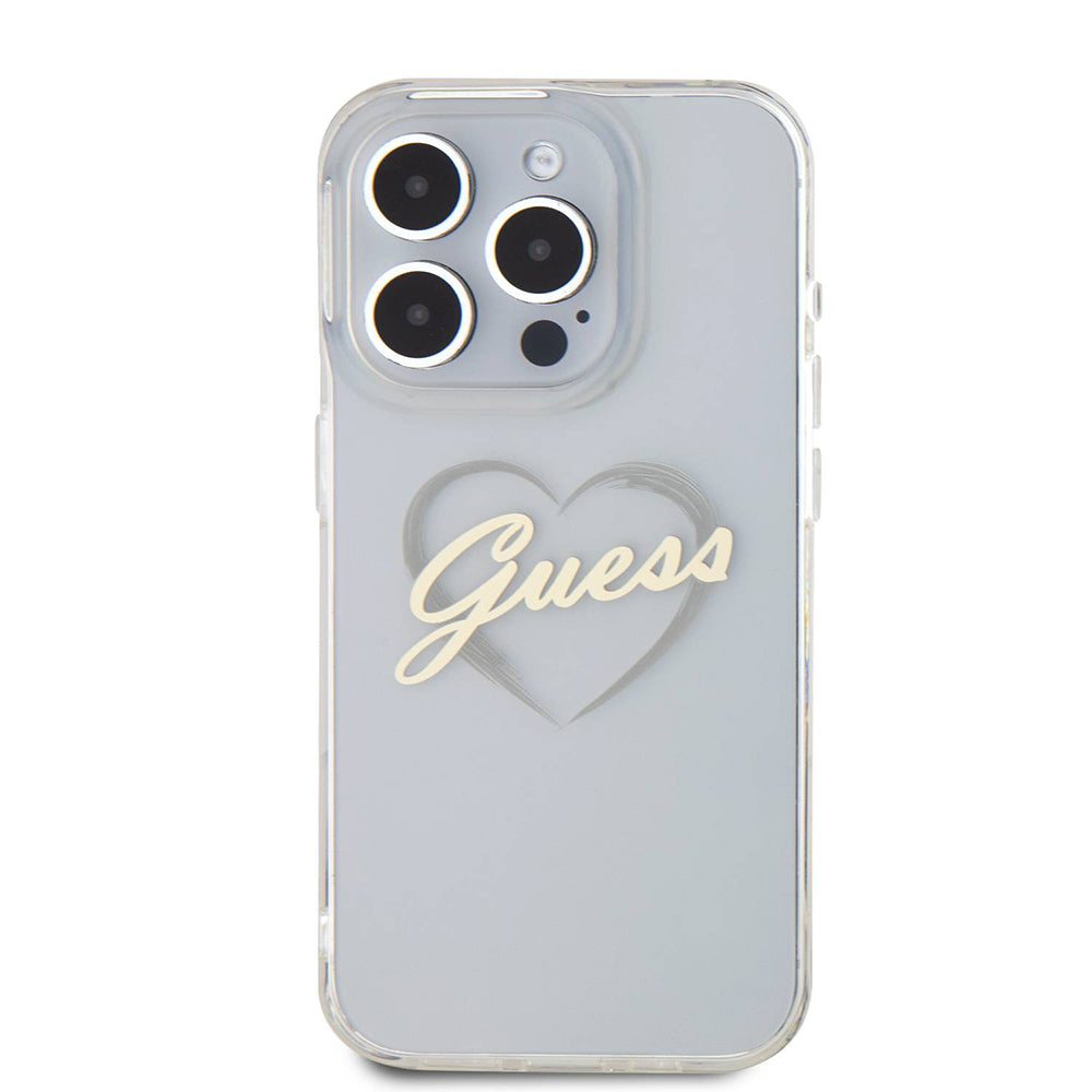 Suojakotelo Apple iPhone 16 Pro Max, Guess, IML Heart, Läpinäkyvä