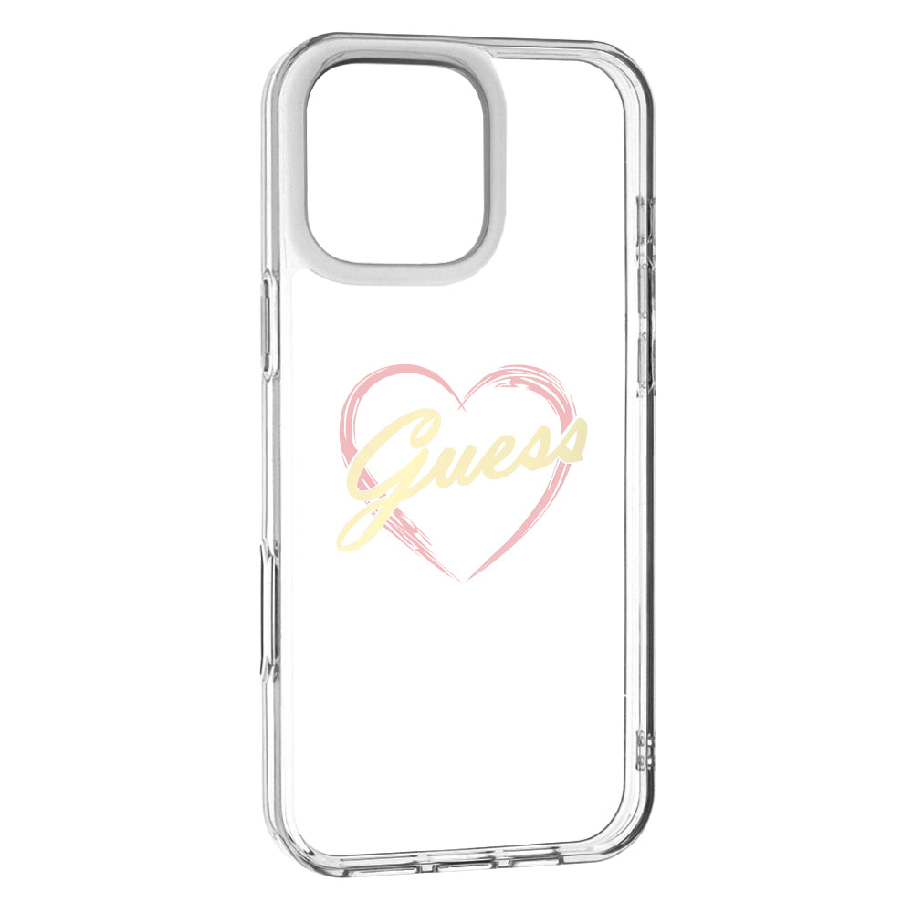 Suojakotelo Apple iPhone 16 Pro Max, Guess, IML Heart, Läpinäkyvä