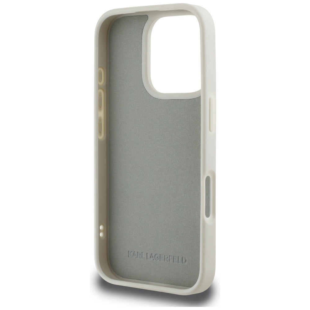 Kotelo Apple iPhone 16 Pro Max:lle, Karl Lagerfeld, 3D Rubber Karl & Choupette, Beige