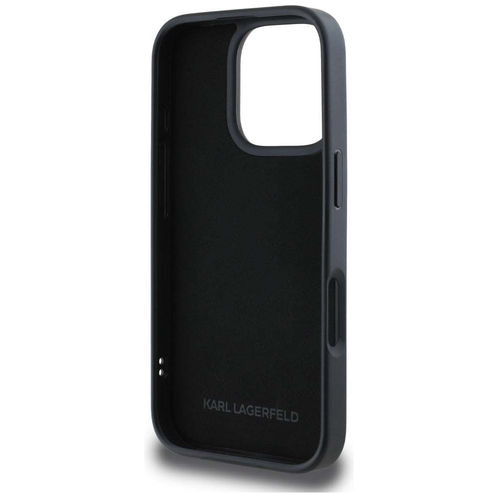 Kotelo Apple iPhone 16 Pro Max:lle, Karl Lagerfeld, 3D Rubber Karl & Choupette, Musta