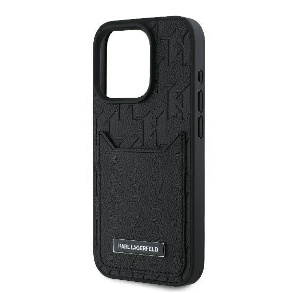 Suojakotelo Apple iPhone 16 Pro Max, Karl Lagerfeld, Cardslots Monogram, Musta