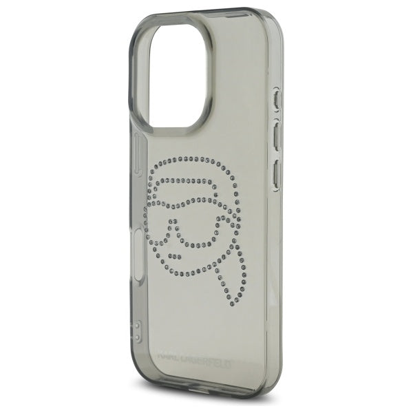 Case for Apple iPhone 16 Pro Max, Karl Lagerfeld, IML Rhinestones Karl's Head, Black