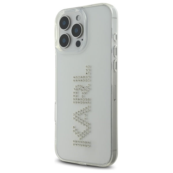 Kotelo Apple iPhone 16 Pro Max:lle, Karl Lagerfeld, IML Rhinestones Transparent Logo, Läpinäkyvä