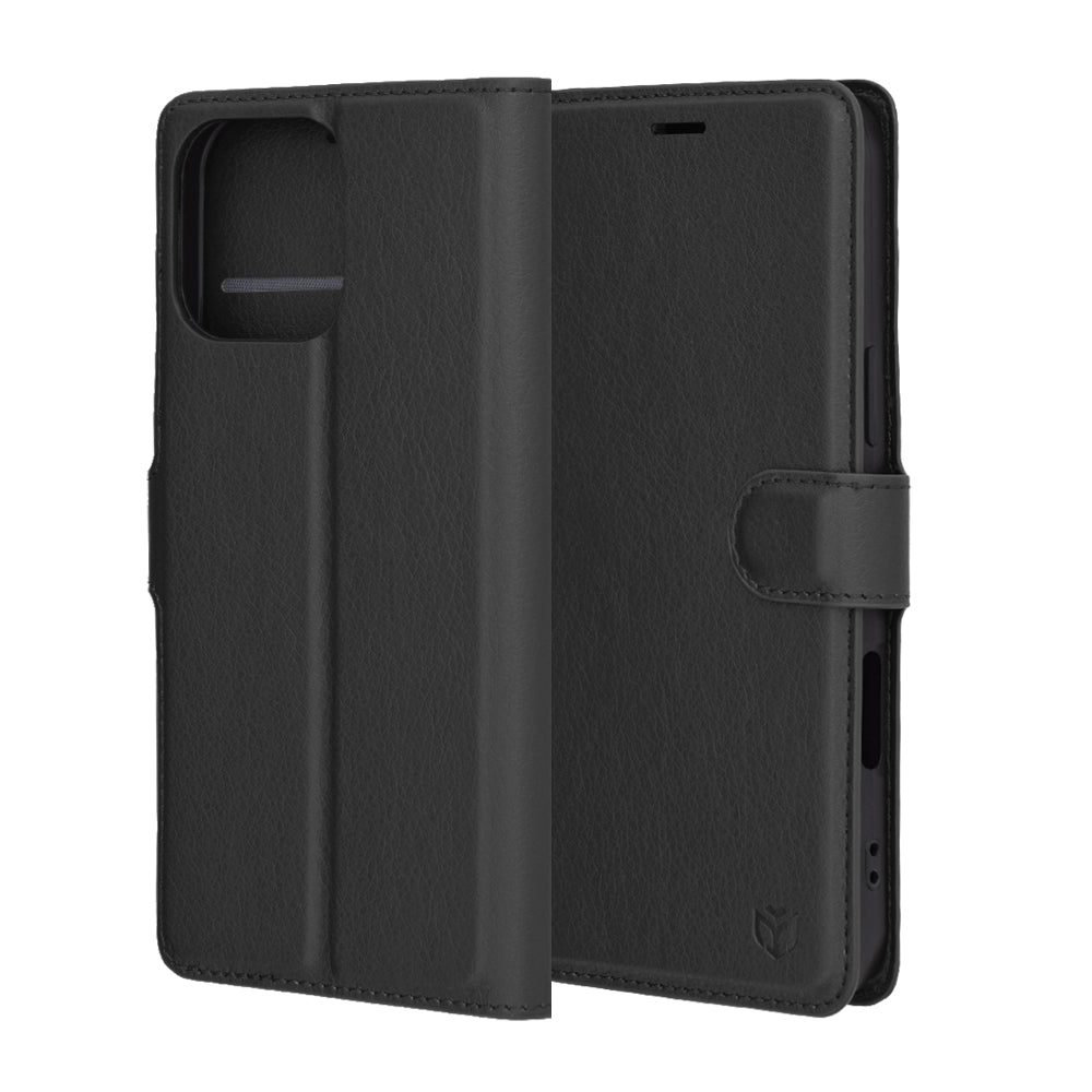 Kotelo Apple iPhone 16 Pro Max:lle, Techsuit, Leather Folio, Musta