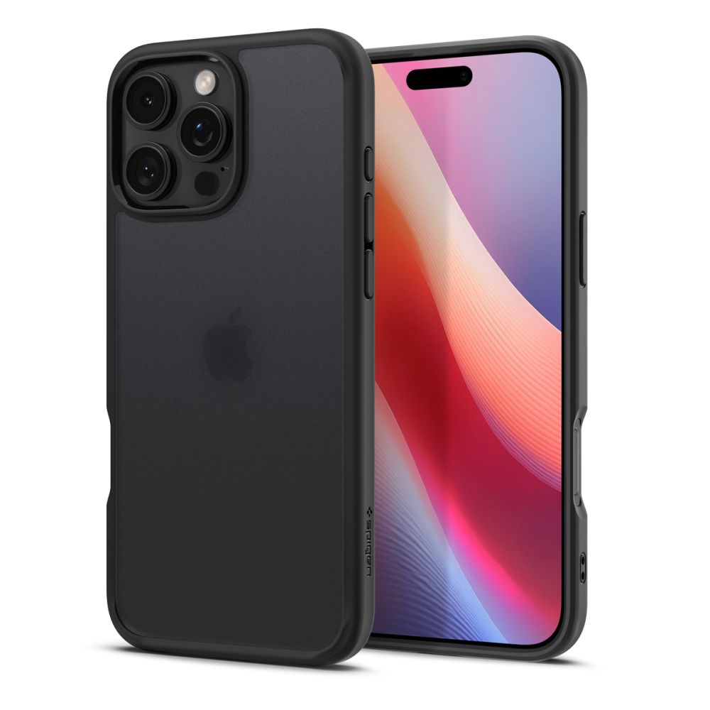 Kuori Apple iPhone 16 Pro:lle, Spigen, Ultra Hybrid, Musta satiini ACS08124