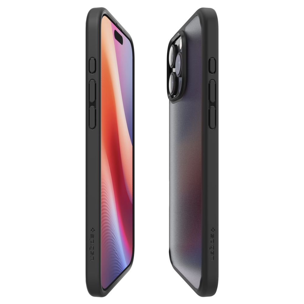 Kuori Apple iPhone 16 Pro:lle, Spigen, Ultra Hybrid, Musta satiini ACS08124