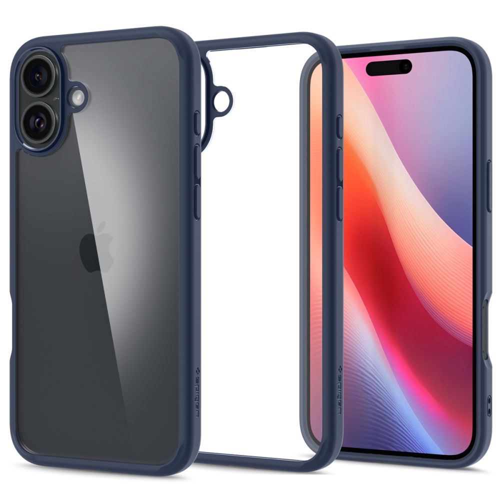 Kotelo Apple iPhone 16:lle, Spigen, Ultra Hybrid, Tummansininen