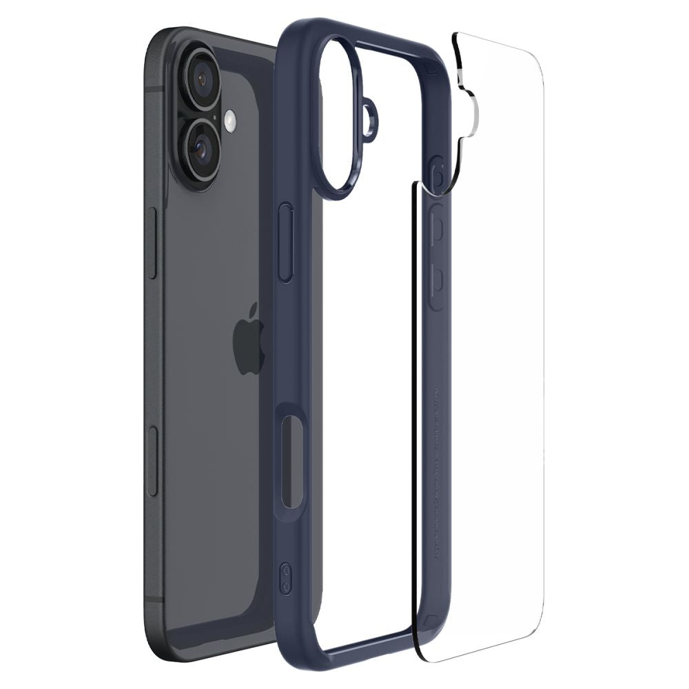 Kotelo Apple iPhone 16:lle, Spigen, Ultra Hybrid, Tummansininen