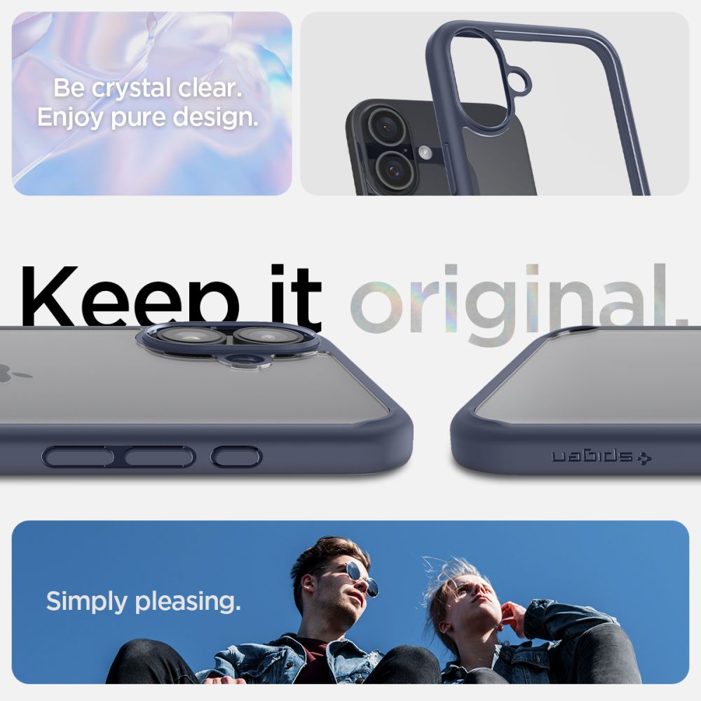 Kotelo Apple iPhone 16:lle, Spigen, Ultra Hybrid, Tummansininen