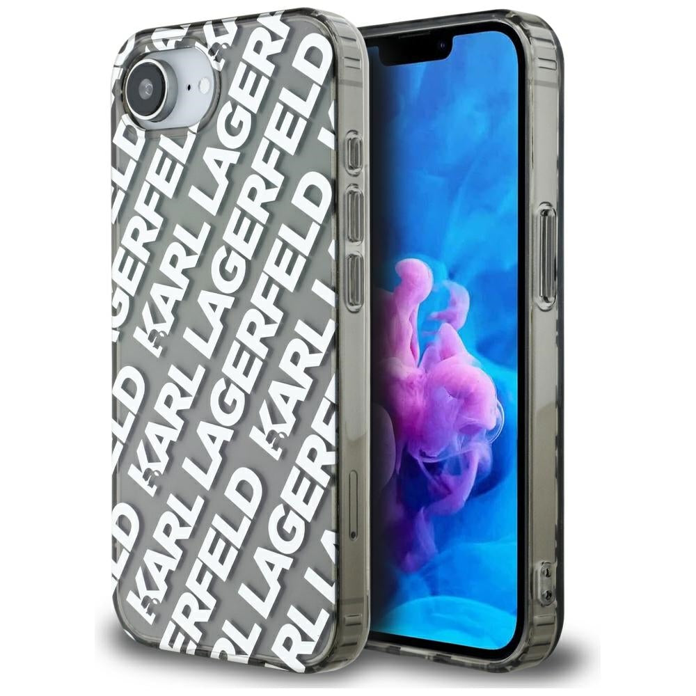 Kotelo Apple iPhone 17e / 16e, Karl Lagerfeld, IML Luxury Silver Fullover Logo, Hopea