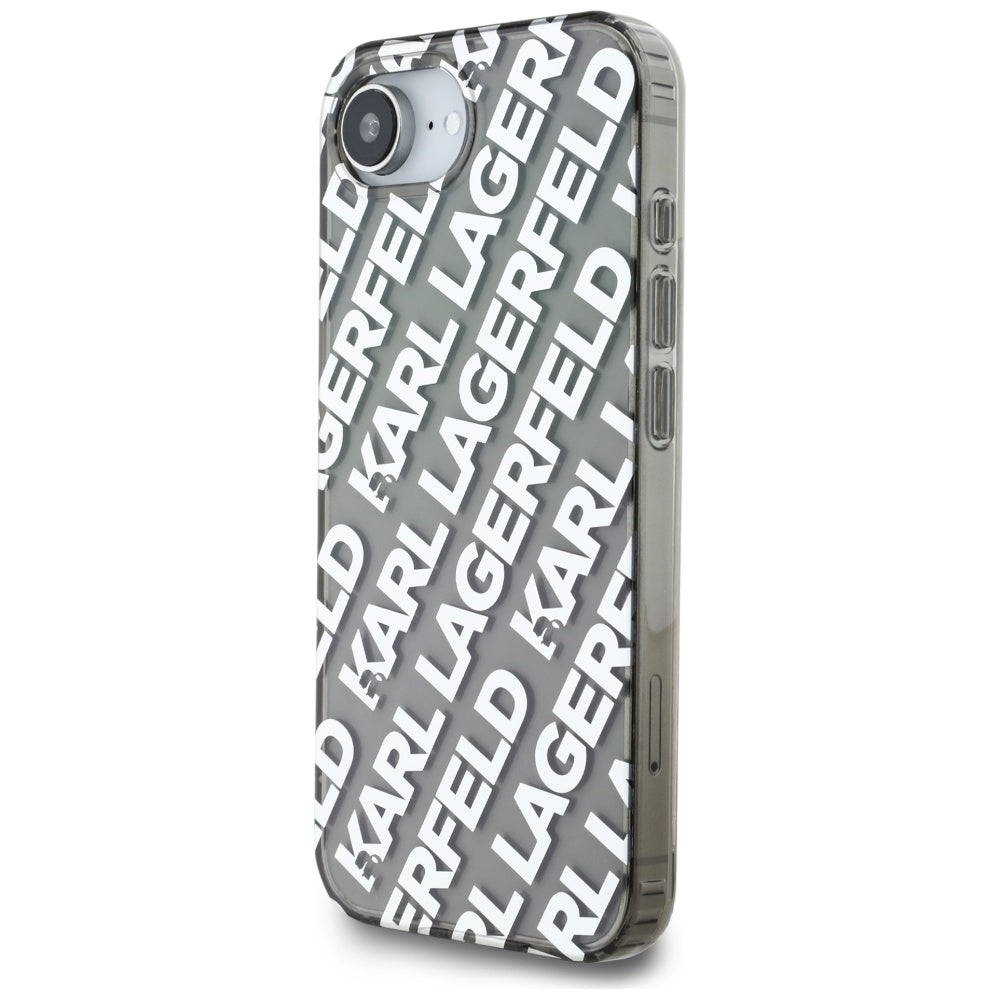 Kotelo Apple iPhone 17e / 16e, Karl Lagerfeld, IML Luxury Silver Fullover Logo, Hopea