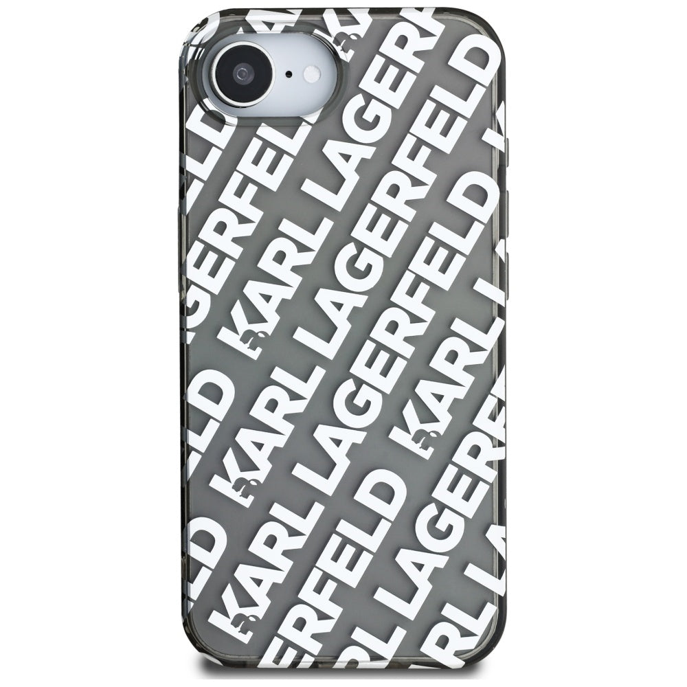 Kotelo Apple iPhone 17e / 16e, Karl Lagerfeld, IML Luxury Silver Fullover Logo, Hopea