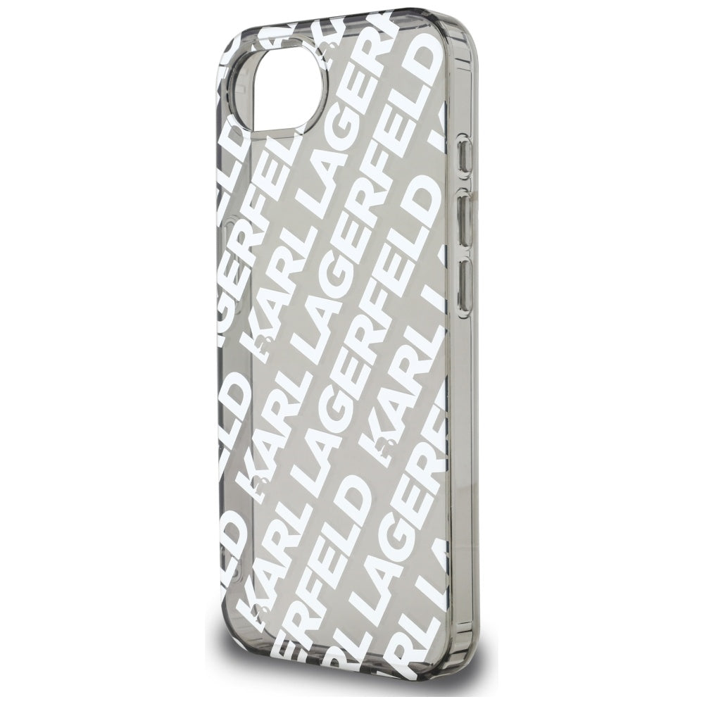 Kotelo Apple iPhone 17e / 16e, Karl Lagerfeld, IML Luxury Silver Fullover Logo, Hopea