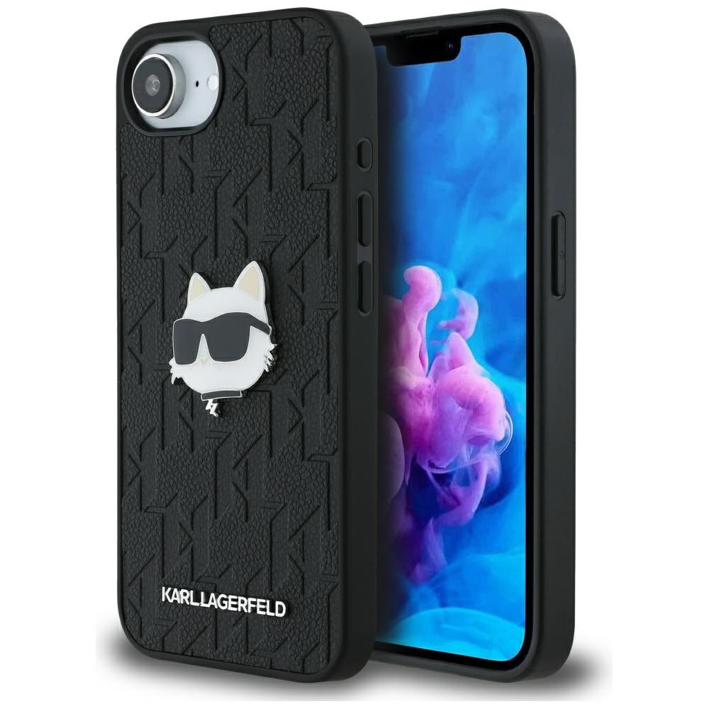 Kotelo Apple iPhone 17e / 16e, Karl Lagerfeld, Monogram Choupette's Head, Musta