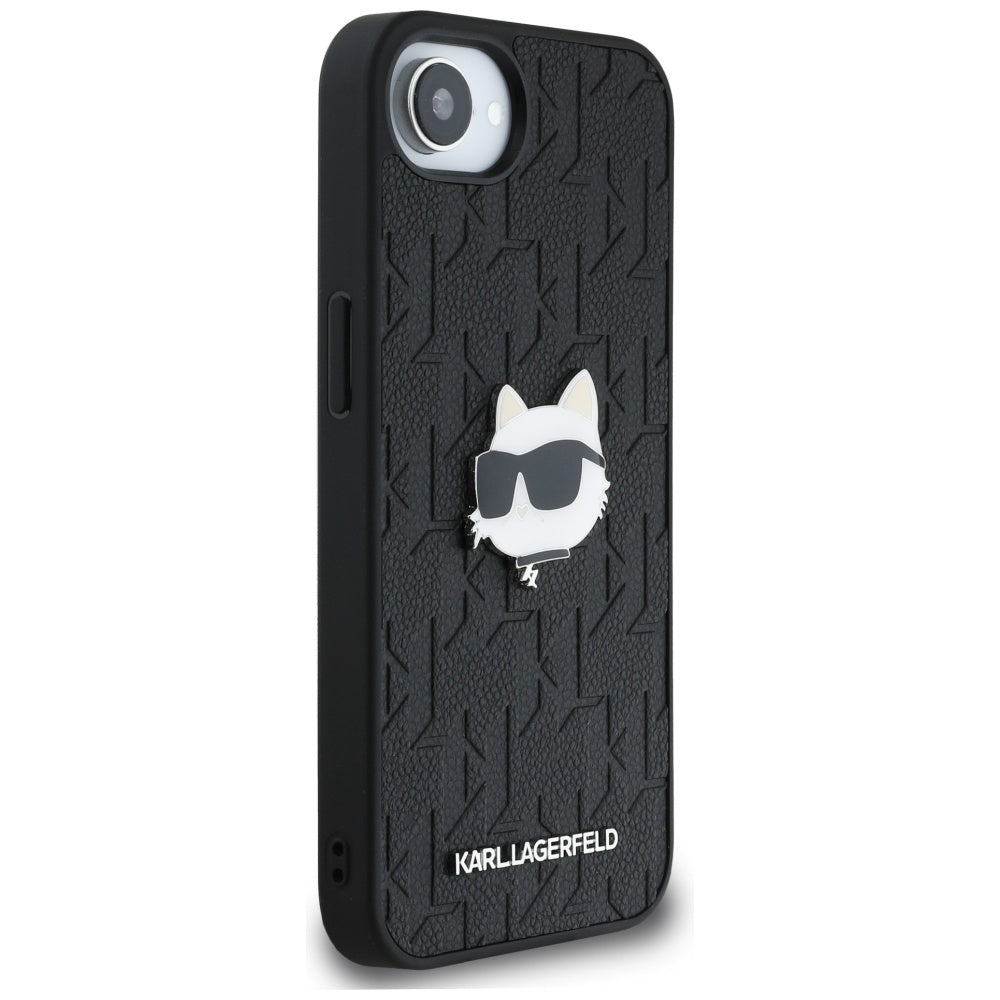 Kotelo Apple iPhone 17e / 16e, Karl Lagerfeld, Monogram Choupette's Head, Musta