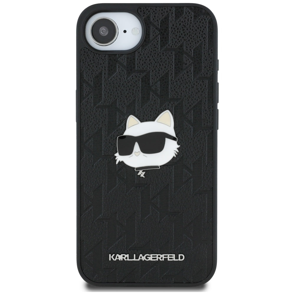 Kotelo Apple iPhone 17e / 16e, Karl Lagerfeld, Monogram Choupette's Head, Musta