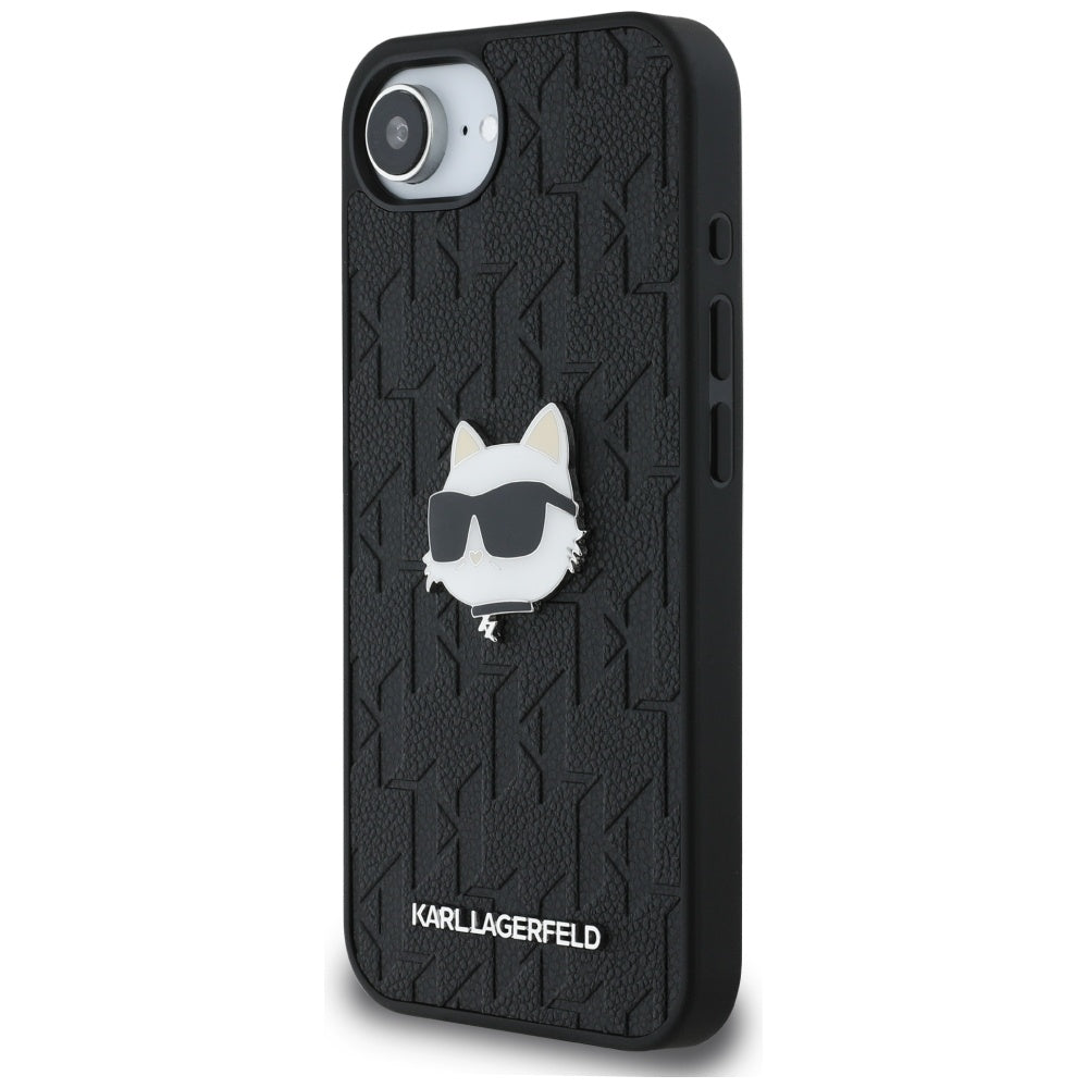Kotelo Apple iPhone 17e / 16e, Karl Lagerfeld, Monogram Choupette's Head, Musta