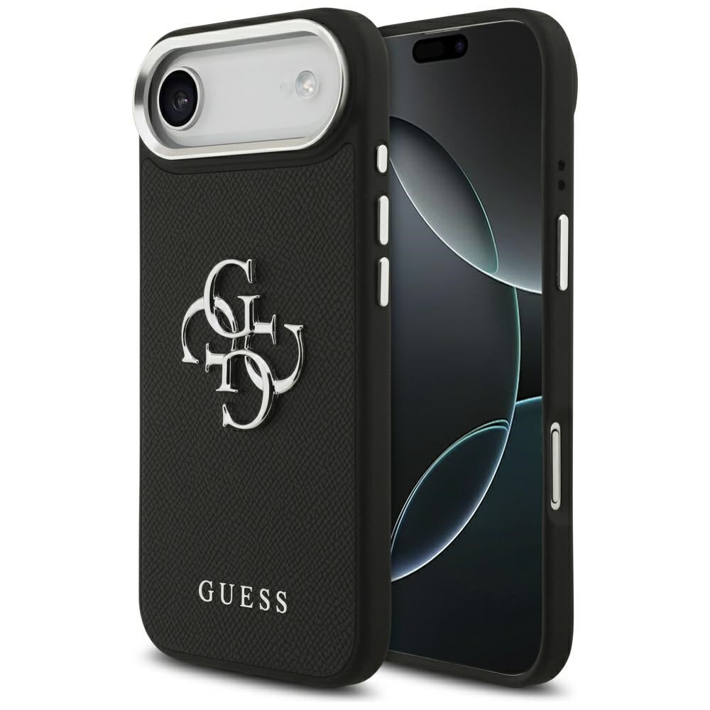 Suojakotelo Apple iPhone 17 Air, Guess, 4G Grained Big and Classic Logo, Musta Hopea