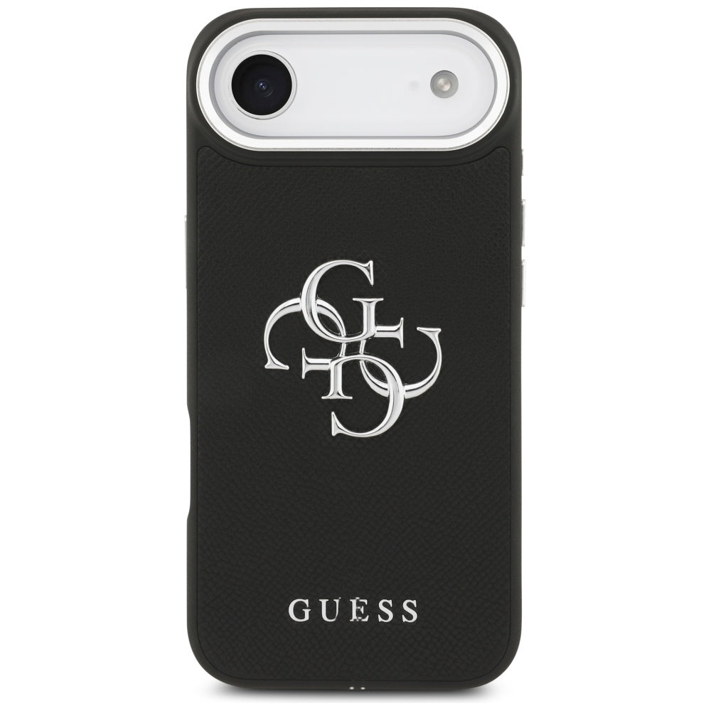 Suojakotelo Apple iPhone 17 Air, Guess, 4G Grained Big and Classic Logo, Musta Hopea