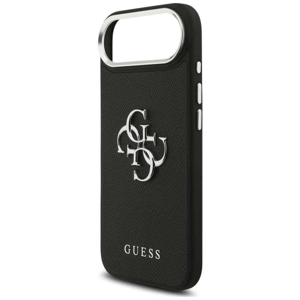 Suojakotelo Apple iPhone 17 Air, Guess, 4G Grained Big and Classic Logo, Musta Hopea