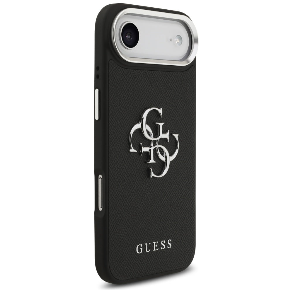 Suojakotelo Apple iPhone 17 Air, Guess, 4G Grained Big and Classic Logo, Musta Hopea