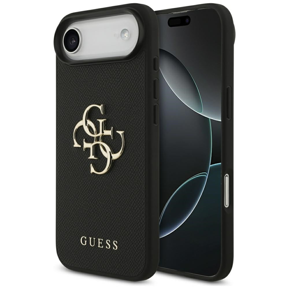 Suojakotelo Apple iPhone 17 Air, Guess, 4G Grained Big and Classic Logo, Musta