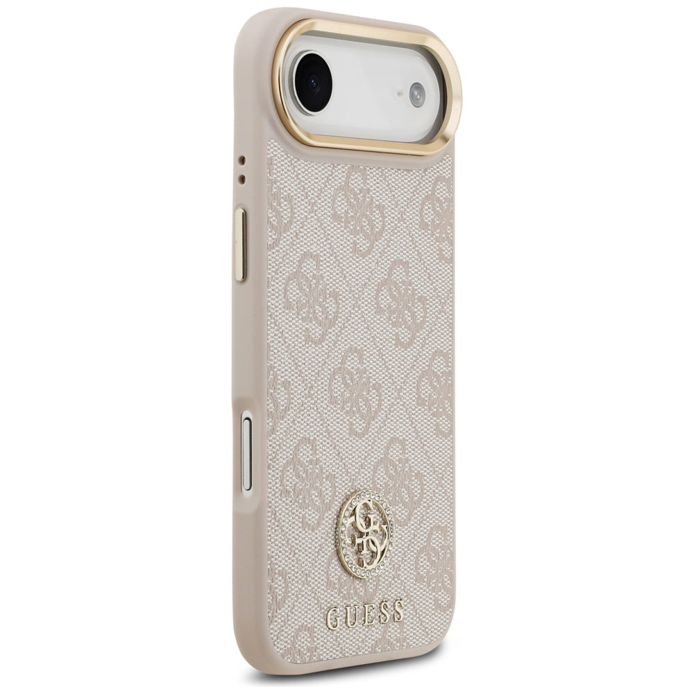 Suojakotelo Apple iPhone 17 Air, Guess, 4G Strass Logo and Big Strap, Pinkki