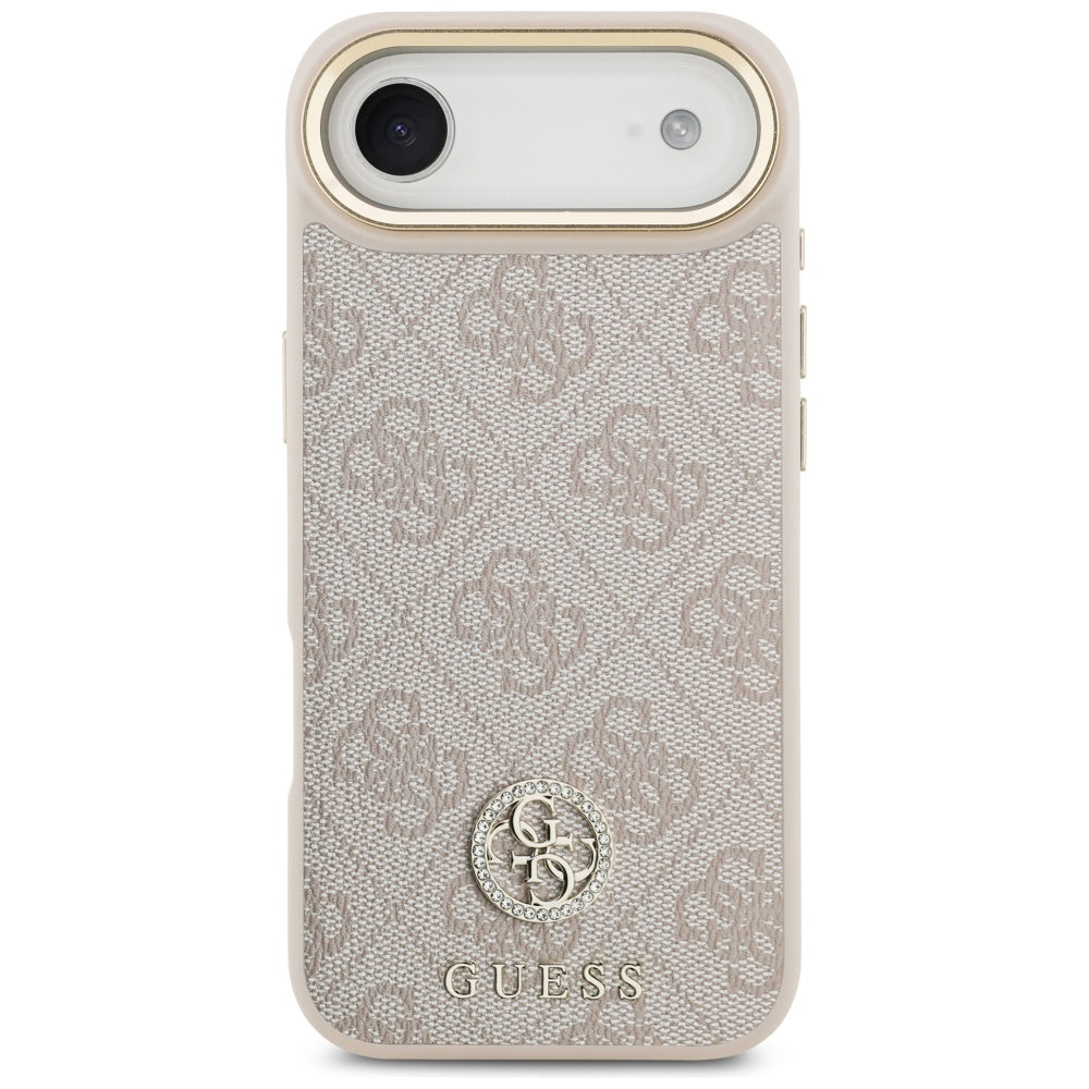 Suojakotelo Apple iPhone 17 Air, Guess, 4G Strass Logo and Big Strap, Pinkki