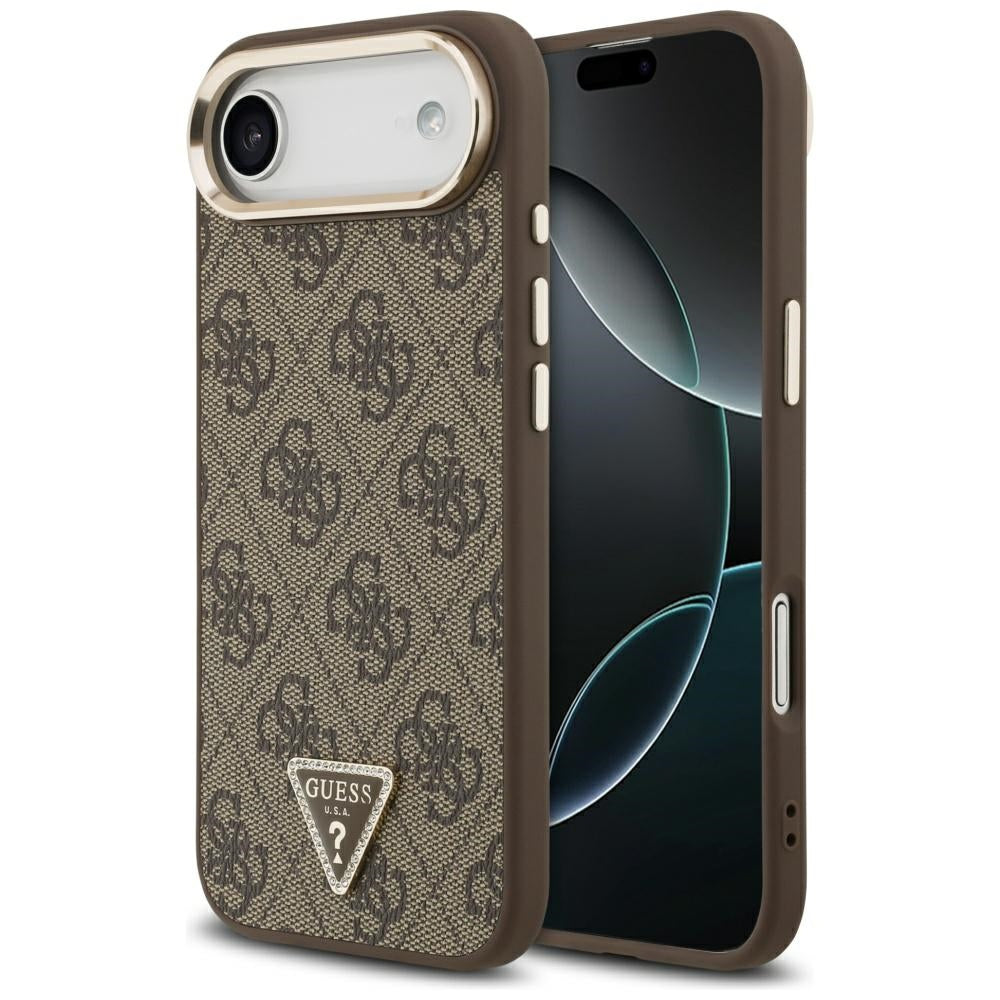 Kotelo Apple iPhone 17 Air:lle, Guess, 4G Triangle Logo, Kultainen Ruskea