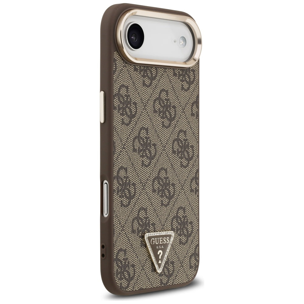 Kotelo Apple iPhone 17 Air:lle, Guess, 4G Triangle Logo, Kultainen Ruskea