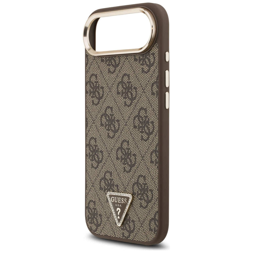 Kotelo Apple iPhone 17 Air:lle, Guess, 4G Triangle Logo, Kultainen Ruskea