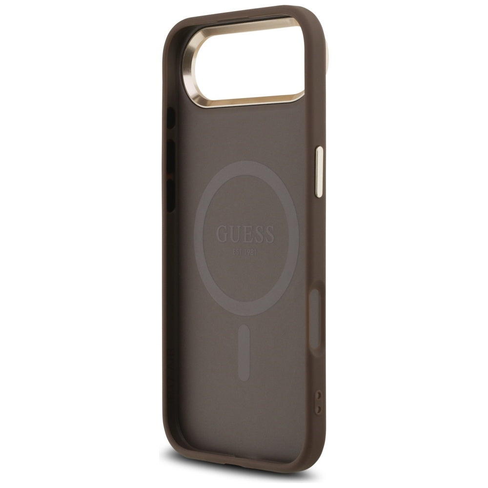 Kotelo Apple iPhone 17 Air:lle, Guess, 4G Triangle Logo, Kultainen Ruskea