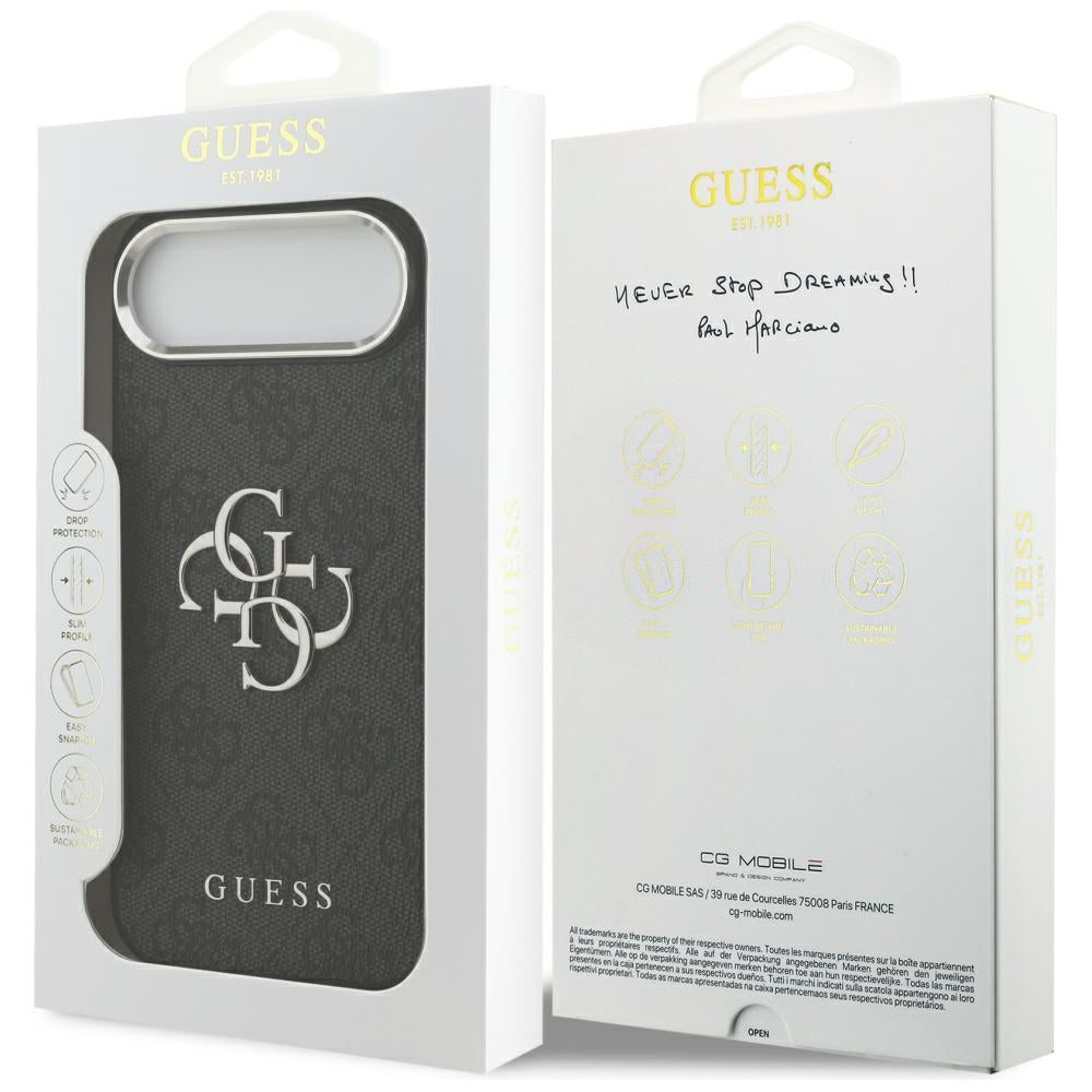 Suojakotelo Apple iPhone 17 Air, Guess, Big 4G Logo Classic, Musta Hopea